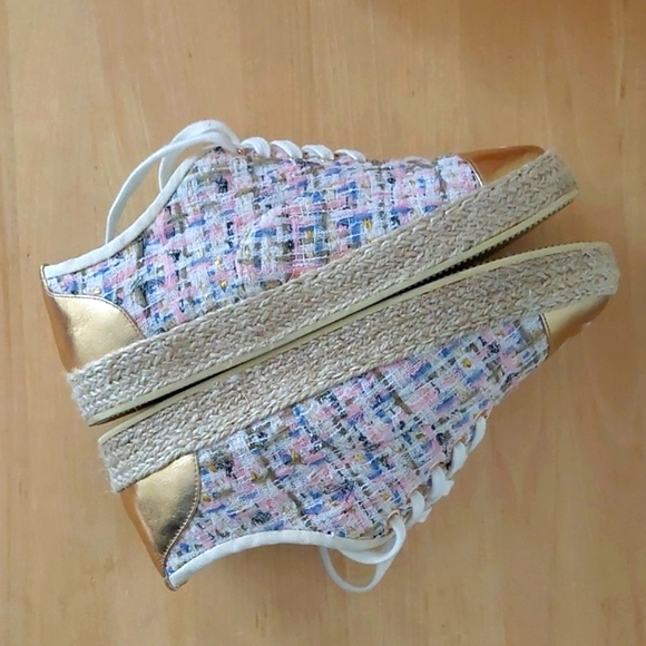 Chanel espadrilles lace-up shoes tweed - Picture 6 of 17